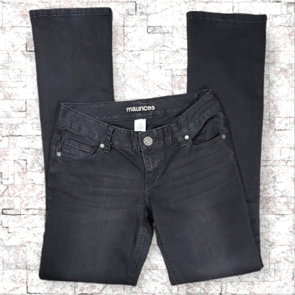 Maurice's Black Wash Low-rise Straight Jeans - Picture 2 of 6